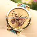 Fashion Handmade Braided Ladies Quartz Thread butterfly Watch Geneva Bracelet Watch